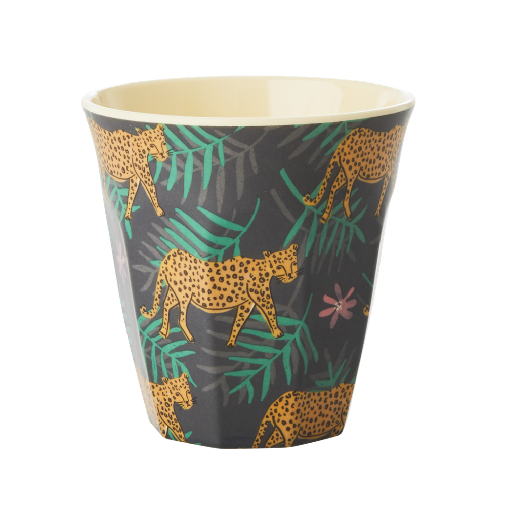 Leopard & Leaves Print Melamine Cup Rice DK